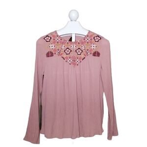 Harper Heritage Embroidered Gauzy Boho Blouse XL
